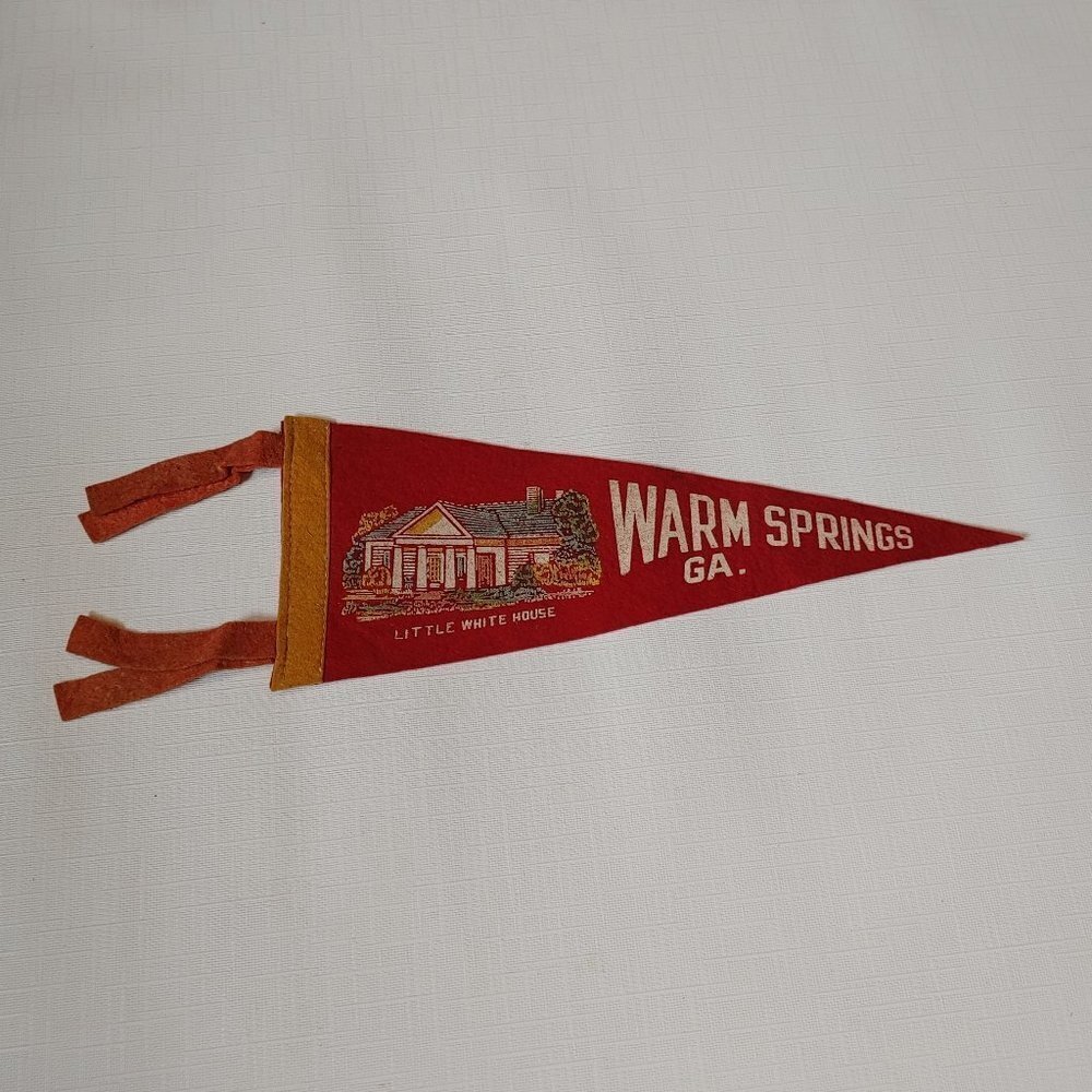 VINTAGE Warm Springs Georgia Felt Pennant Mini Pennant Little White House